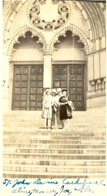 Members of mom's tour group at St. John the Devine Cathedral,NYC, 1939