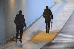 Walking through the tunnel