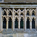 little canfield church , essex; c19 window in the porch rebuilt by the  rev.smith  1856