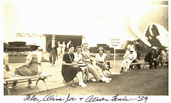 Taking a break. Flo, Aline, Joe & Alice. 1939 World's Fair, NYC
