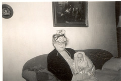 My great grandmother Grossenbach, and sister Karen, 1949
