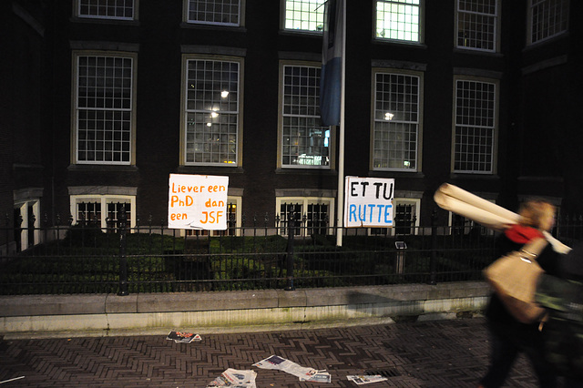 Student protest in The Hague