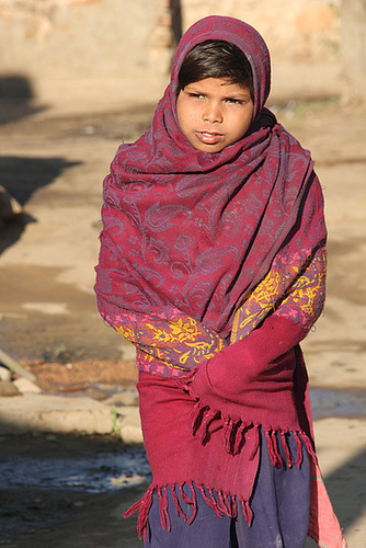 Girl in burgundy