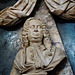 christ church spitalfields, london,detail of tomb of edward peck, 1736, signed by thomas dunn, the mason who built the church , peck had promoted its building and laid the foundation stone.