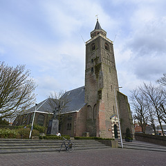 Church and old Abbey tower in Rijnsburg