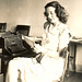 Mom at her Underwood...on the job, about 1940, New Orleans