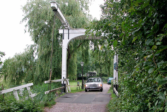 Benz on a bridge