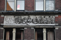Relief of the former Old Men's House in Leiden