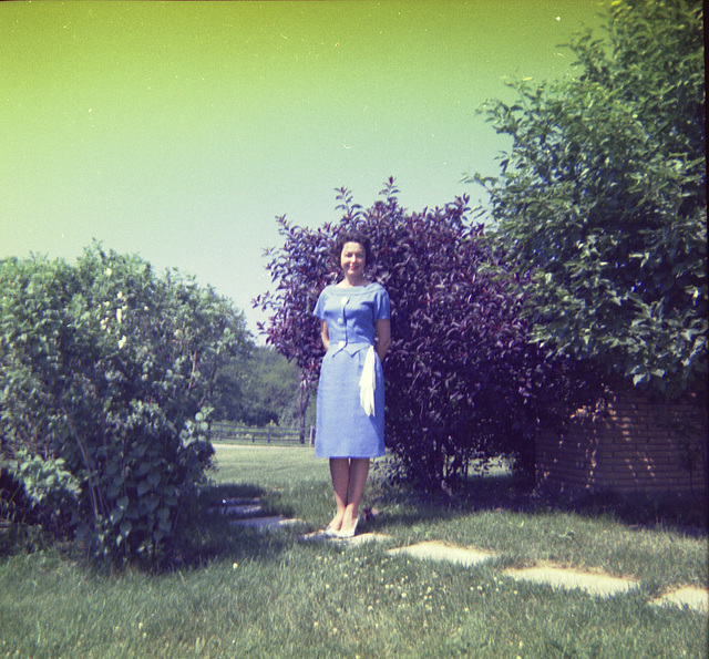 Mom, and Karen going somewhere, 1963