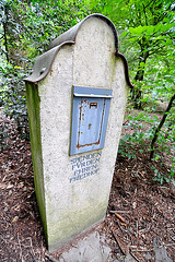 Donation box for the upkeep of the war graves