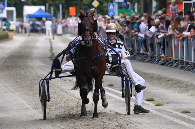 Short-track harness racing – Driver Wim van der Mespel hitches a ride