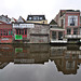 View of some houses on the New Rhine in Leiden