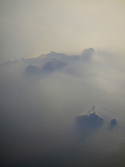 a couple of small Hebrides in the evening mist