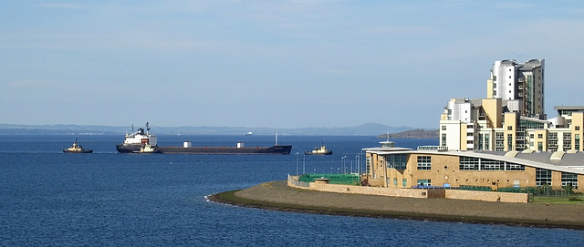 Tanker entering Port of Leith