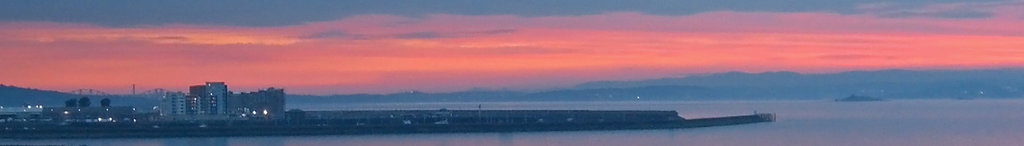 Granton harbour with sunset