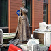 Queen Alexandra surrounded by bits of her plinth