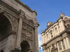 Arch of Septimius Severus and Santi Luca e Martina