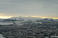 Snow covered Pentland Hills