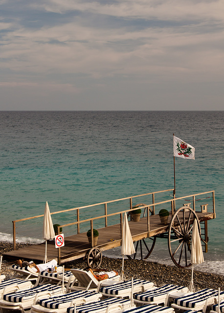 Beach club in Nice