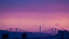 The Forth Bridges in the pink