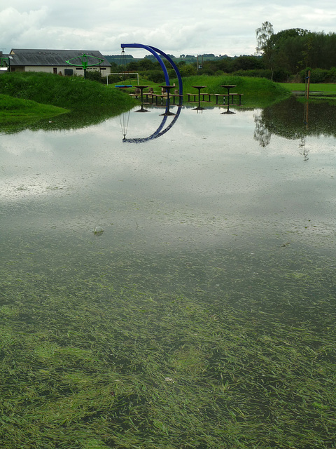 Flooded playing-field, Dinham, Ludlow