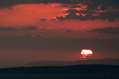 Sun setting behind the Ochils