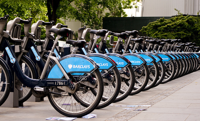 Barclays bikes at the ready