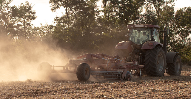 Evening soil tilling at Tagné