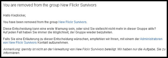 You are removed from the group New Flickr Survivors