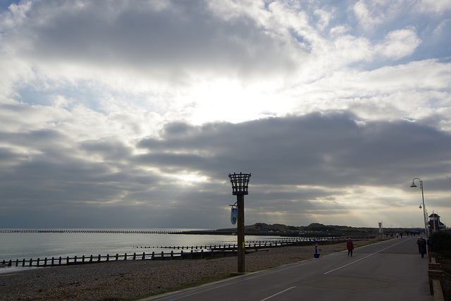 dramatic sky over LA East Beach