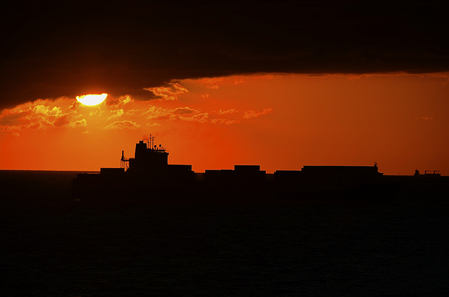 Sunrise off Gibraltar