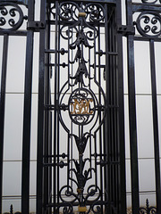 The preserved gates from the old Queen's Road entrance, NPL detail.