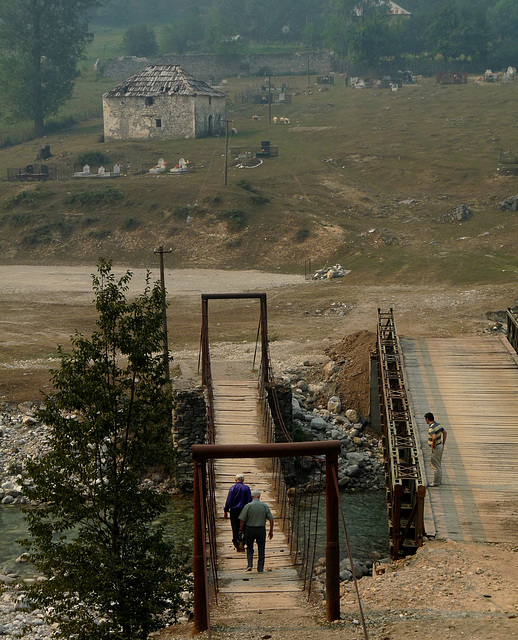 Valbona Valley- Crossing the Footbridge