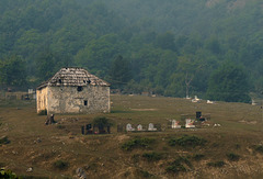 Valbona Valley- Graveyard and Old Stone Building