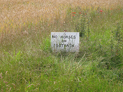 No horses on footpath
