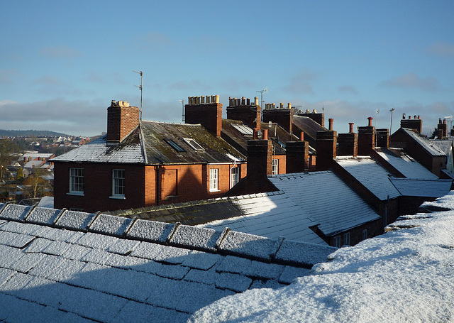 Snow on roofs