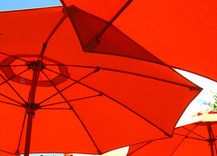 Cafe umbrellas, Taos