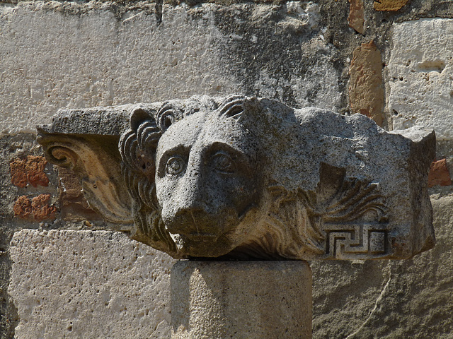 Apollonia- Stone Carving on the Byzantine Monastery