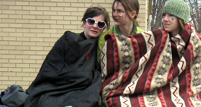 Three girls, St. Patrick's Parade, Holyoke