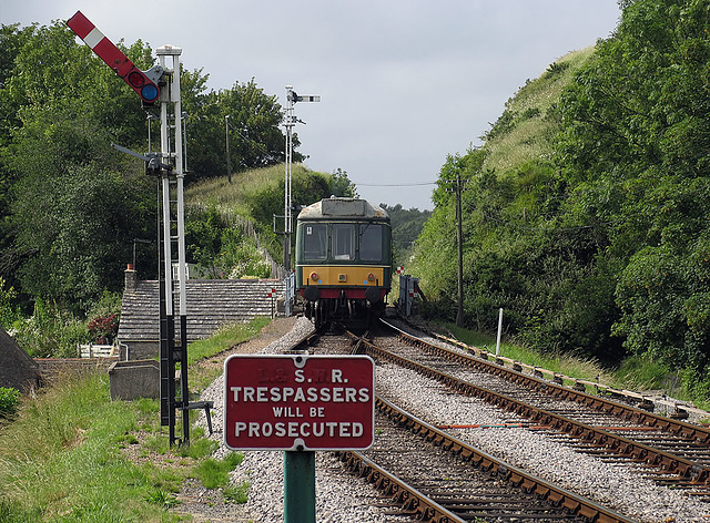 Departing Corfe Castle