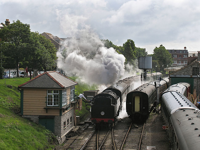 80104 departs Swanage