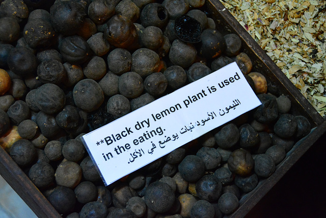 Fujairah 2013 – Fujairah Museum – Black dry lemon plant is used in the eating