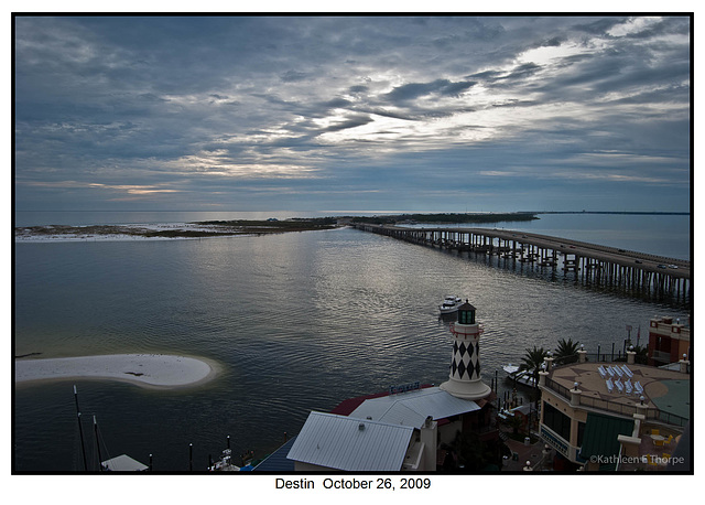 Destin waterfront at twilight