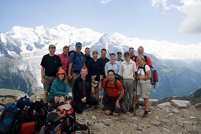 Posing in front of Mont Blanc