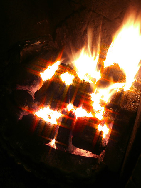 Lovely hot fire in the grate