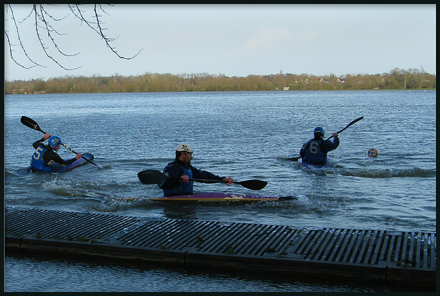 one, two, three kayaks