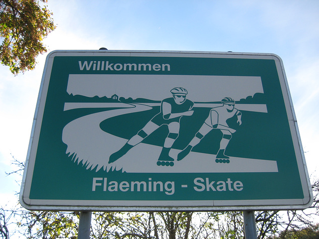 Baruth - Hinweisschild Fläming-Skate