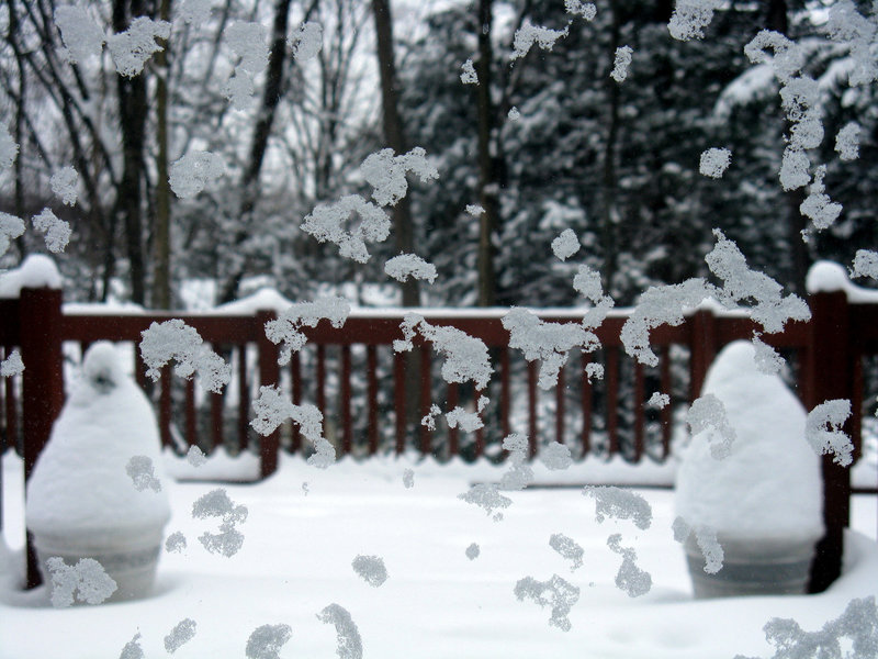 Snow on window