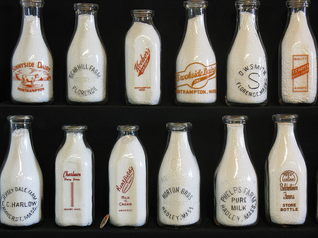 New England milk bottles