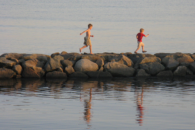 Boys on jetty